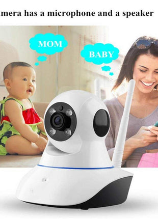 WiFi Security Camera IP Wireless Alarm Camera Rotatable - White - siopashop.ie