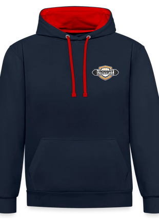 Crossfit Contrast Colour Hoodie - navy/red