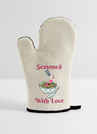 Oven Glove with Rubber Coating - linen/black 