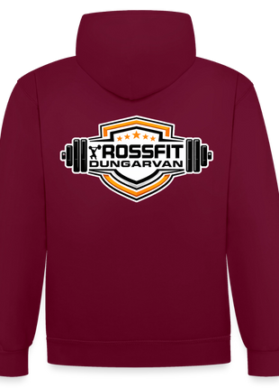 Crossfit Contrast Colour Hoodie - burgundy/charcoal