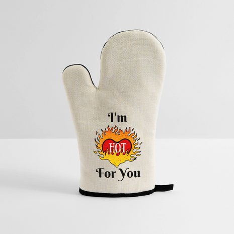 Valentine's Oven glove with Rubber Coating - linen/black 