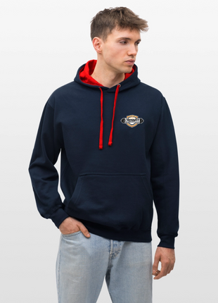 Crossfit Contrast Colour Hoodie - navy/red