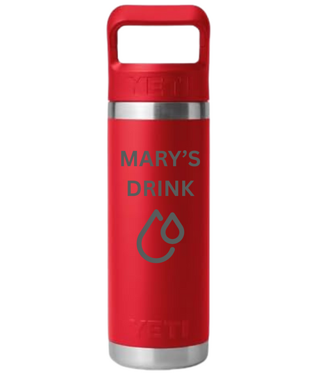 YETI 18 oz Rambler Straw Bottle with Customisation