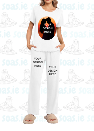 Custom Womens Soft Short Sleeved Loungewear